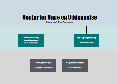 Organisationsdiagram over Center for Unge og Uddannelse