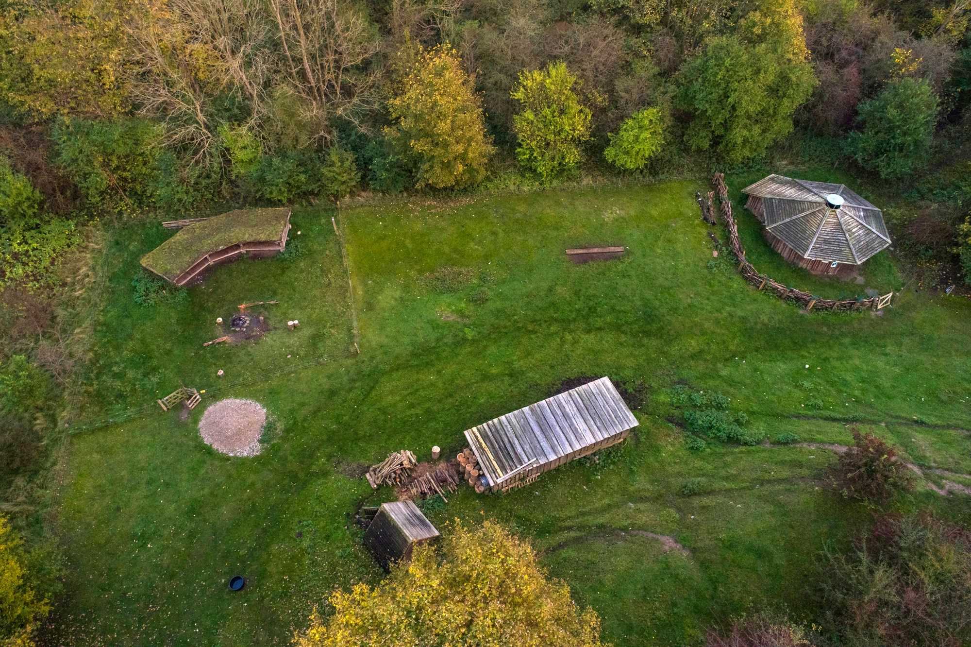 Dronefoto af shelter Ved Herlufmagle