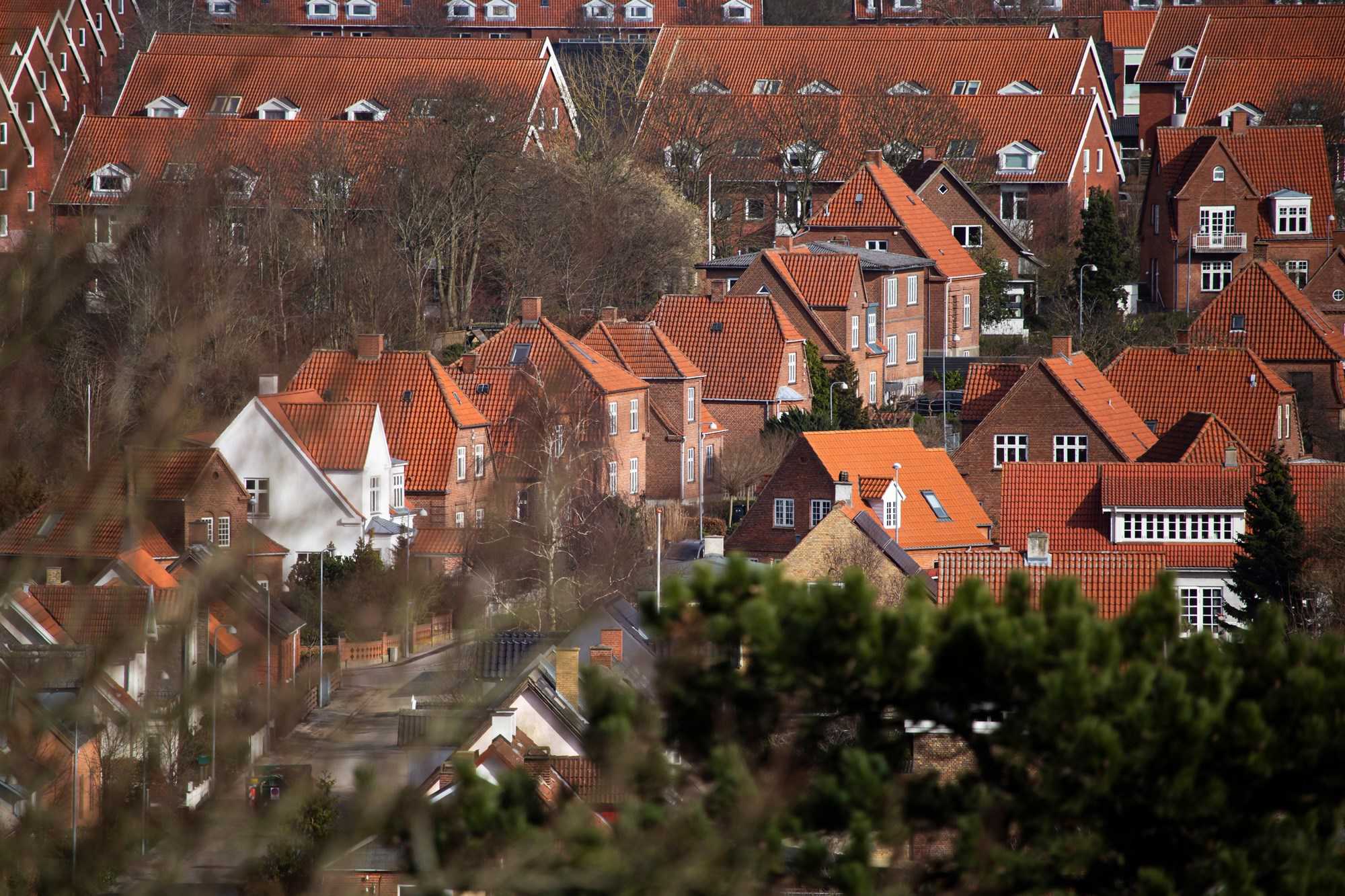 Røde huse på række i Næstved