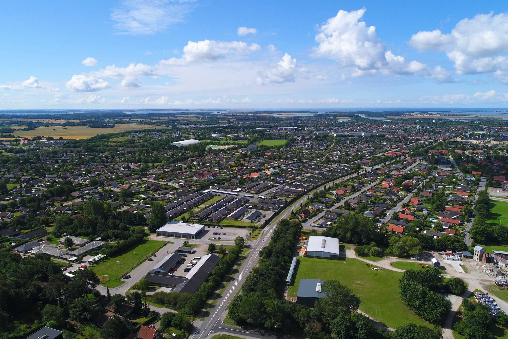 Dronefoto over Næstved Syd