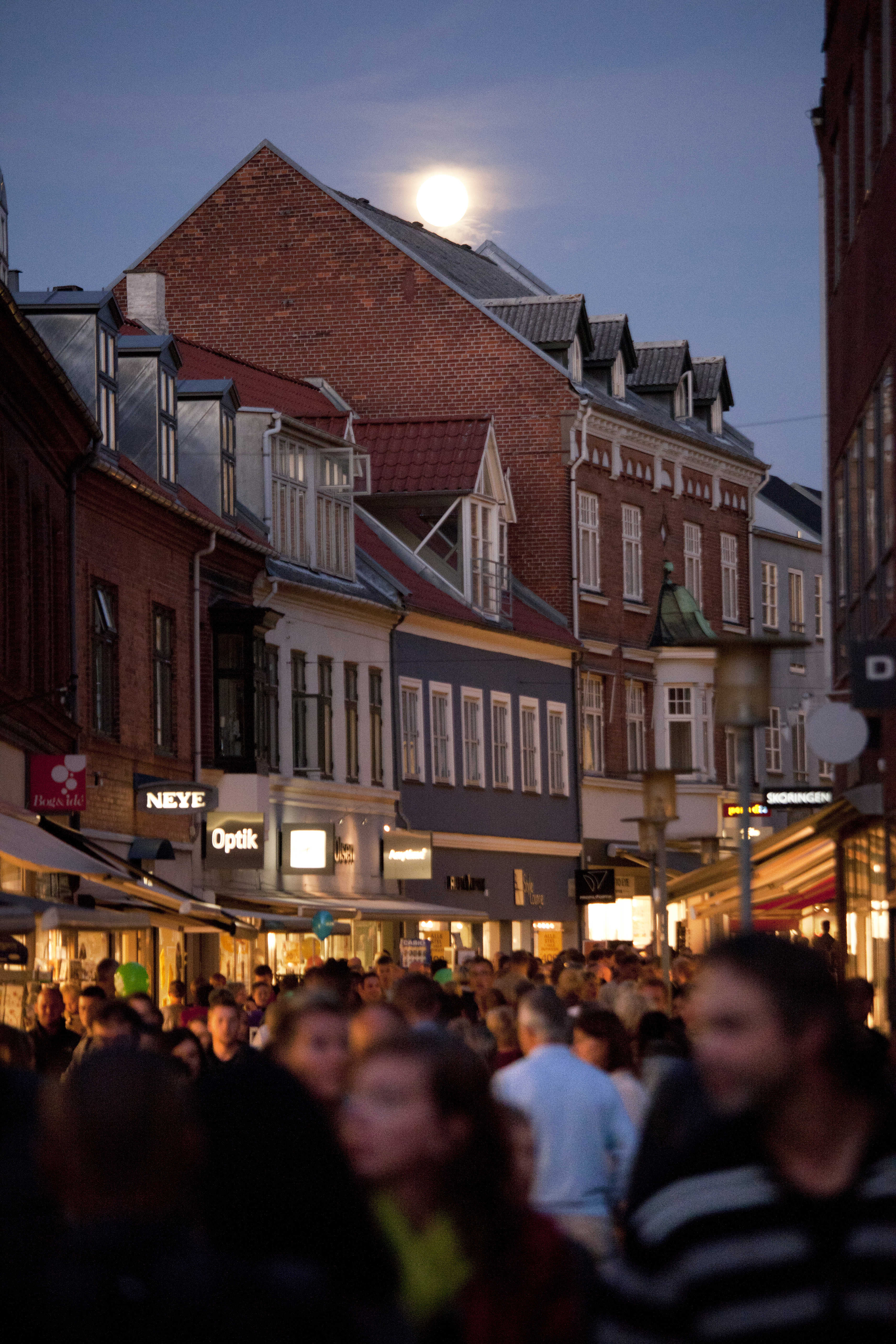 Citynight i Næstved om aftenen