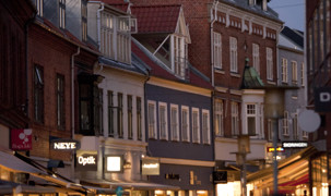 Citynight i Næstved om aftenen Citynight i Næstved om aftenen