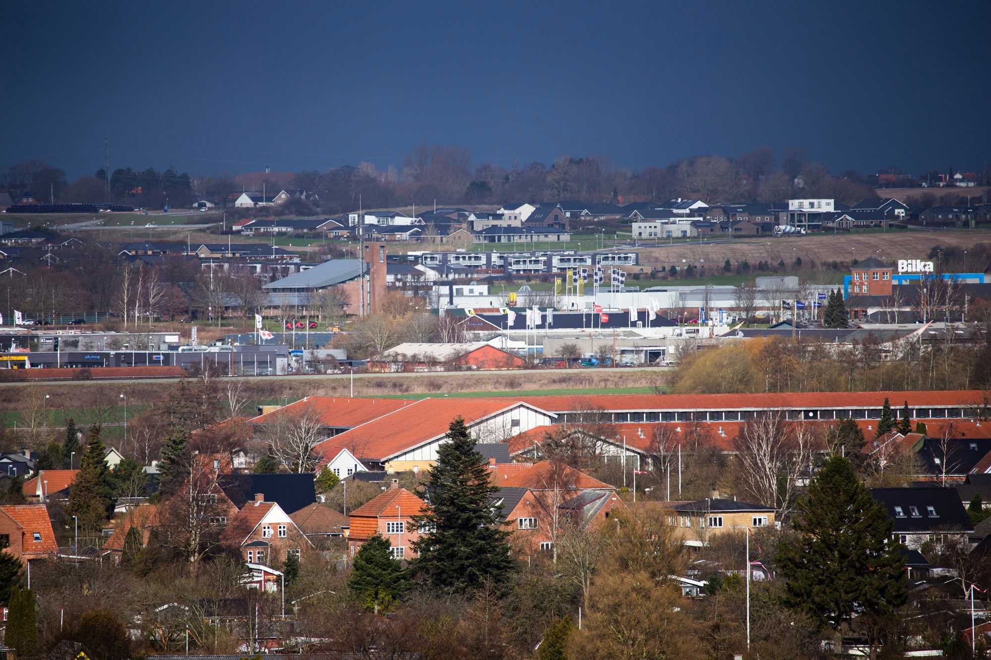 Skumring Over Bebyggelse Næstved Nord